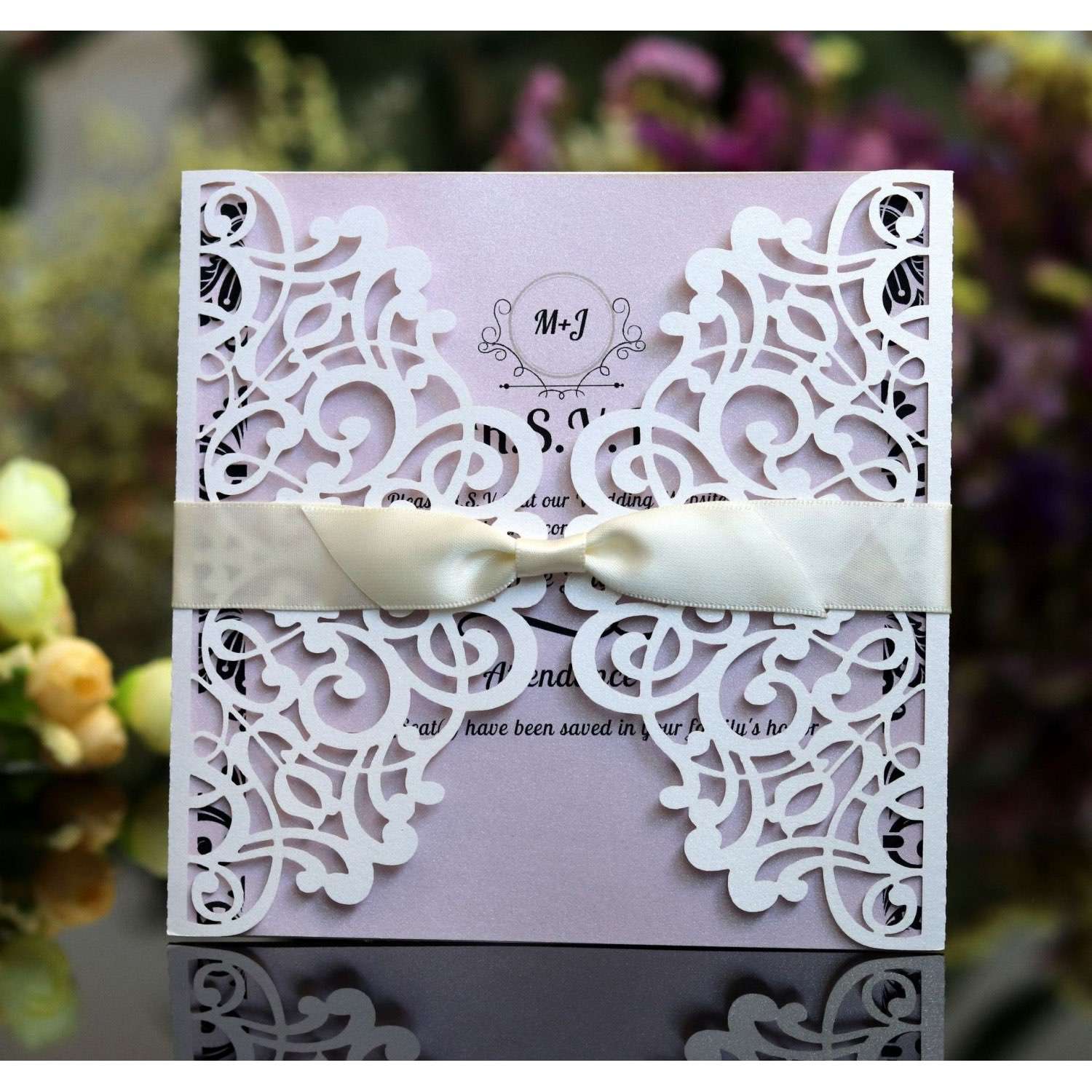 Dark Blue Invitation Card Laser Cut Paper Slay-up Holiday Card